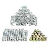 Tovot 20パック家具サイド接続カム継手12 mm x 15 mm ( L x D ) pre-insertedナットDowels