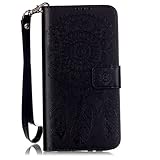 UNEXTATI LG G5 ケース PUレザー 手帳型ケース カバー カード収納 ストラップ 付き LG G5 用 Case Cover (ブラック)