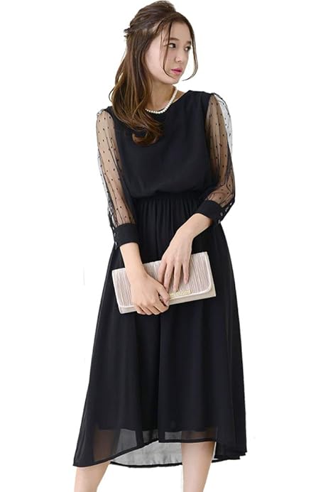 Amazon | [Lace Ladies] ロングドレス ワンピース レディース 七分袖  