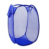 Luquanホーム折りたたみ式ブルーMeshyデザイン服ストレージランドリーバスケットHamper