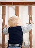 Roving Cove Safe Rail - 10ft x 3ft - INDOOR Balcony and Stairway Safety Net - ALMOND color - Baniste
