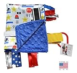 Sensory Baby Tag Blanket, Police Officer, Policeman Blanket 14x18 Lovey by Baby Jack & Co [並行輸入品]