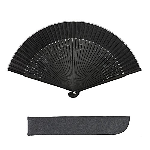 ヴィヴィラウンジ 絹 シルク 扇子 扇子袋付 箱入り 短地 黒骨 男性 紳士 メンズ 父の日 プレゼント 暑さ 対策
