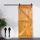 ccjh leaf-shaped国クラシックスチールスライドバーン内部ドアハードウェア – ブラックfor Singleドア 5FT ブラック A00SSY