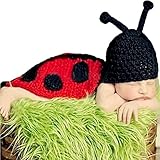 J-LAVIE てんとうむし ベビー 着ぐるみ かわいい テントウムシ コスチューム 毛糸 手編み 寝相アート ハロウィン 写真 撮影 (style 2)