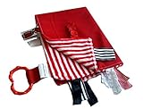 Sensory Baby Security Tag Blanket, Badgers Inspired Red and White for Wisconsin Badgers Ncaa Baby Bl