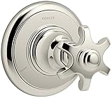 KOHLER T72770-3M-SN Artifacts Transfer valve trim with prong handle, Less Valve, Vibrant Polished Ni