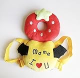 yuzuyu_shop 赤ちゃん 子供 頭保護 転倒防止 枕 クッション リュック (さらさら　イチゴ)