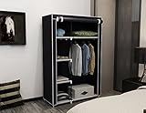 MULSH ワードローブ　カバー付きハンガーラック　衣類収納　クローゼット　防水 防塵 防汚　　ＭＬＳ－145 (ブラック)