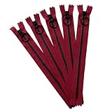 Y.K.K コンビファスナー25cm 同色5本セット ダークレッド 3VSC25-2080