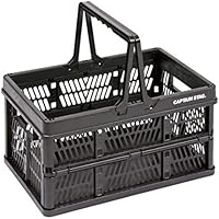 【Amazon.co.jp 限定】キャプテンスタッグ(CAPTAIN STAG) 折りたたみ コンテナ カゴ フォールディング ハンディ コンテナ 取っ手付き Lサイズ