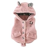 Tonsee 女の子 超可愛い コート チョッキ アウターウェア ふわふわ 暖かいコート 防寒 (70, ピンク)