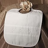 White Cotton Sateen Bib with Buttons by Little Things Mean A Lot