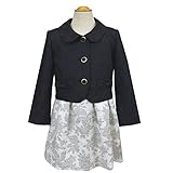 卒園・入学式 フォーマル コサージュ付きワンピース スーツ 女児 女の子 ガールズ 冠婚葬祭 ソフトフォーマル fo-43033 120cm ブラック