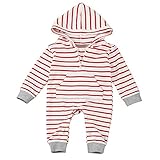 (プタス)Putars ベビー服 子供服 ロンパース 女の子 長袖 パーカー ストライプ柄 可愛い 秋 冬 新生児 歩行服 出産お祝い 記念日 プレゼント 3-18ヶ月