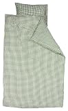 Taftan Checks Small/ Big Duvet Cover Set 100 x 135cm for Cot (Green) by Taftan
