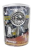 Waterpik電源スプレーヘッド14モードスプレー設定Hand HeldシャワーヘッドOptiFlow Powerspray Plus with 5 'ホースステンレススチールハイブリッド電源コント