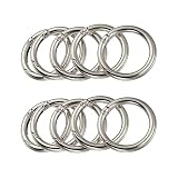 【BEAUTY PLAYER】キーホルダー 金具 ナスカン 10個入り マルカン付き キーリング キーホルダーパーツ ハンドメイド アクセサリーパーツ 手作り 手芸用品 素材 DIY材料 (丸カン シルバー 外径33mm)