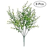 Vosarea 人工植物　人工観葉植物　葉の草　偽植物　ユーカリ　造花　ホーム　オフィス　ガーデン　パーティデコレーション　6ピース