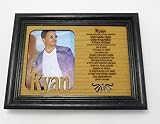 Ryan, Name profile personalized picture frame size 7 x 5 , inset 4 x 3 oak solid wood, made in ameri