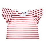 CORVa 女の子 子供服 tシャツ半袖 ティーシャツ 80cm-130cm 兄妹おそろい子ども服 (80cm, レッド)