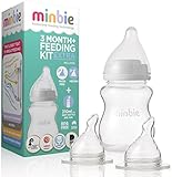 Minbie 3 Month Feeding Kit EXTRA, Includes Medium & Paced Flow Nipples by Minbie