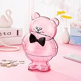 girlwill " Fair Lady "クリスタルクリア貯金箱ピンクの大人、ガールズ、Teen Girls with Drawstring bag 8.8 " 3.7 " 5.7 " – [食品グ