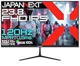 JAPANNEXT 23.8インチ IPSパネル搭載 120Hz対応 フルHD(1920x1080)解像度 ゲーミングモニター JN-IPS238G120F-C6 0.5ms(MPRT) HDMI DP USB Type-C(最大65W給電) HDR sRGB:100% PS5 フルHD:120Hz接続 【2年保証】