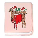 CafePress FA LA LA LlAMA – スーパーソフトベビー毛布、新生児おくるみ ピンク 02611255016832E