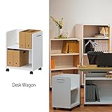 ワゴン キャスター付き 2段 幅45 収納 デスク下 本棚 ラック オフィスワゴン サイドワゴン ホワイト