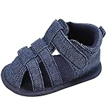 (カエルフロッグ)サンダル　つま先　保護　男児のサンダル　ソフト底の靴　軽量　快適　マジックテープ付けシューズ　子供サンダル　柔らかい綿布 男の子の赤ちゃんの歩行靴　ブルー　0-6ヶ月に対応 夏