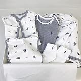 ポロ ラルフローレン 【ラッピング無料】クマ柄・5ピース・ギフトセット[ホワイト](男の子3～9か月用)6Mサイズ [並行輸入品]