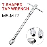 1ピース調節可能な逆tのハンドルラチェット鋼ハンドタップレンチM5-M12タップスパナハンドツールセットタッピングスレッディング