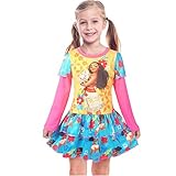 aovclkid Moana快適なLooseフィットパジャマ女の子プリントプリンセスドレス 110/3-4Y イエロー