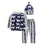 MIOIM ベビー服 子供服 上下セット ストライプ Tシャツ 男の子 女の子 長袖 パンツ セットアップ 帽子付き 可愛い 秋 冬 パジャマ 3-24ヶ月