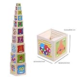 Wondertoys木製Nesting Blocks Stackingキューブボックス教育玩具子供10 Piece