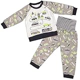 ボーイズ|ベビー|パジャマ[enfant pur]腹巻付長袖パジャマ|上下セットラグラン袖|くるま|車柄|寝間着|裏毛パジャマ|男の子|男児 80cm WH-ホワイト