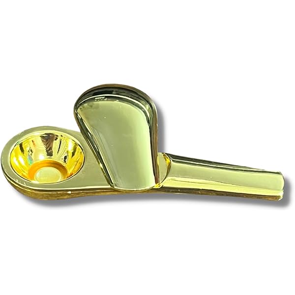 工芸品 Gold pocket pipe NEW Small Gold Bullet Smoking Pipe Tobacco Herb Portable