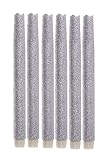 9 Inches Melted Led Taper Candles with Timer,Battery Operated,with Silvery Glitter,Pack of 6 [並行輸入品]