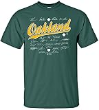 MLB Oakland Athleticsチーム署名Tシャツ、XXL、フォレストグリーン