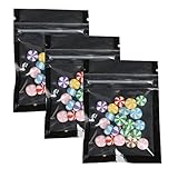 Classic Reclosable Mylar Zip Lock Baggies 6.5x9cm (Set of 100pieces) (Black) by QQ Studio