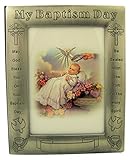 Pewter My Baptism Day Photo Album Picture Frame with Certificate 6 3/4 Inch [並行輸入品]