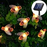 WeltHause ソーラーストリングライト芝生ランプ30 LED 6.3M 2照明モード光センサーIP65屋外庭のための耐水性パティオガーデンウォームホワイト