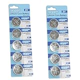 HQRP 10個パックCoin Li - Ionバッテリーfor Stanleyデジタルテープメジャー77 – 008 + HQRPコースター