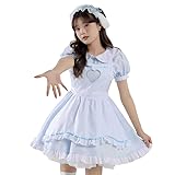 [Sharphon] メイド服 胸元ホール うさ耳 水色 コスプレ ロリータ 可愛い セクシー 双子メイド ショート丈 大きいサイズ 透けない 蝶結ぶ 大人可愛い 秋葉原メイド 人気 制服コスプレ コスプレ衣装 男ウケ REI409