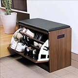 腰掛けタイプシューズラック☆玄関先の整理にも一石二鳥の座れる靴箱９足収納