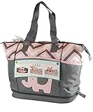 Tender Kisses "Zigzag Elephant" Diaper Tote with Rest Station - pink, one size by Tender Kisses [並行輸