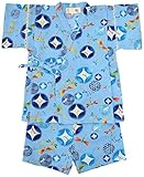 村信 朝顔&とんぼ柄 甚平スーツ 男児 サックス 90cm 71736 日本製