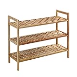 Hapilife シューズラック 木製 3段 ナチュラル ウッドラック 収納ラック 幅70×奥行27×高さ60cm