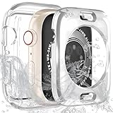 [Sunhel] コンパチブル アップルウォッチ 防水 カバー 対応 Apple Watch Series 9 8 7 41mm ケース 2-in-1 前後保護 PCフレーム＋強化ガラス 耐衝撃 軽量 高透過率 簡単脱着(半透明，41mm)